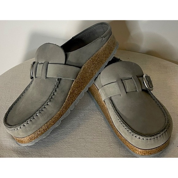 Birkenstock Shoes - Birkenstock Buckley Clogs Women's US 6–6.5 Dove Gray New Buck Leather